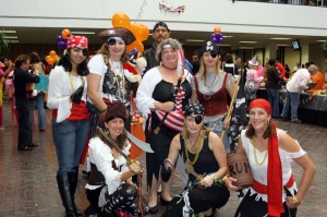 The third place prize went to a band of pirates from the Environmental Institute of Houston Office in the group costume contest at UHCL.