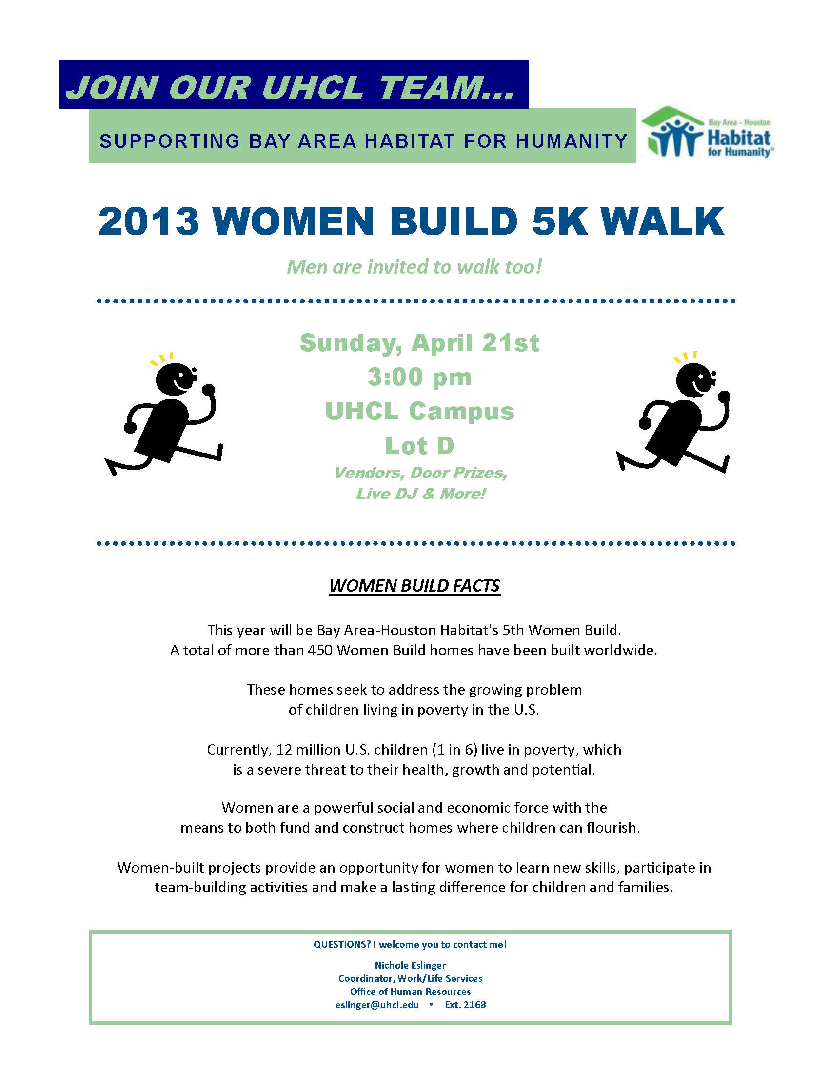 2013 Women Build 5K Walk Flyer