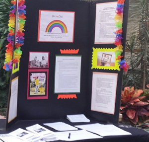 One of Unity Club's information tables set up as part of the organization's National Coming Out Day celebration in Atrium I. Photo by The Signal reporter Samantha Oser.