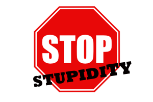 Graphic: Stop Stupidity themed stop sign. Graphic created by The Signal reporter Alexandria Smith.