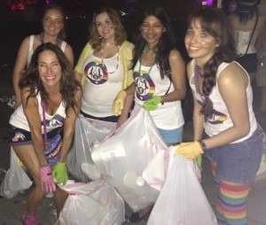 Trashy Girls founder Diana Donath poses with volunteers Abhi Jain, Sam Oser, Felicia Young and Vanessa Whitney after the post-Houston Pride Parade cleanup. Photo by The Signal reporter Lana Donath.