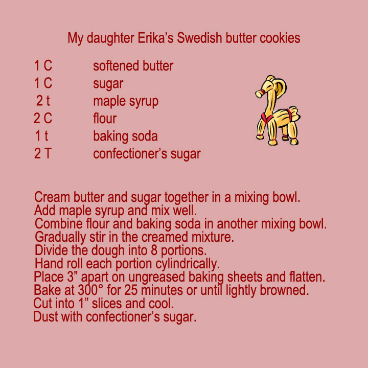 GRAPHIC: Swedish butter cookies recipe. Graphic by The Signal reporter Cindy Brady. 