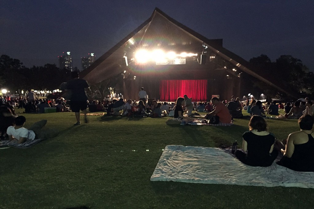 Image: Attendees enjoy one of the many night performances at the Miller Outdoor Theater in Hermann Park. Photo by The Signal reporter Jaclynn Abatecola.
