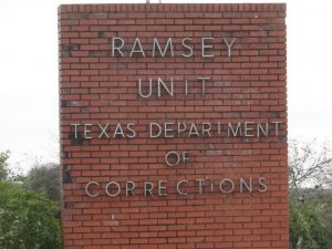 Photo: Photo of the sign at the W.F. Ramsey Unit of the Texas Department of Corrections. Photo courtesy of www.coolministries.net