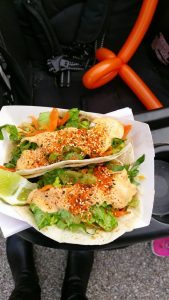 Banh mi tacos from Nom Mi Street food truck at Celebration Seabrook Festival. Photo by The Signal Editor in Chief Liz Davis.