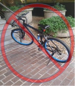 Photo of an improperly secured bicycle