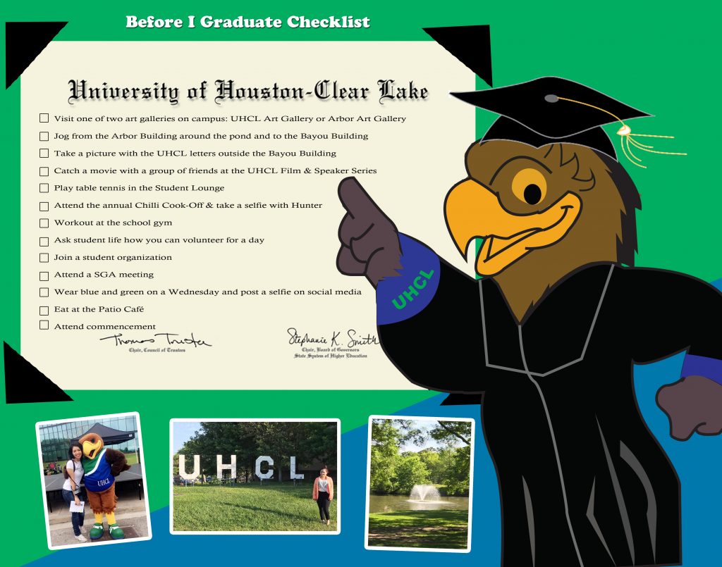 Infographic: Hunter encourages students to complete the checklist before graduation