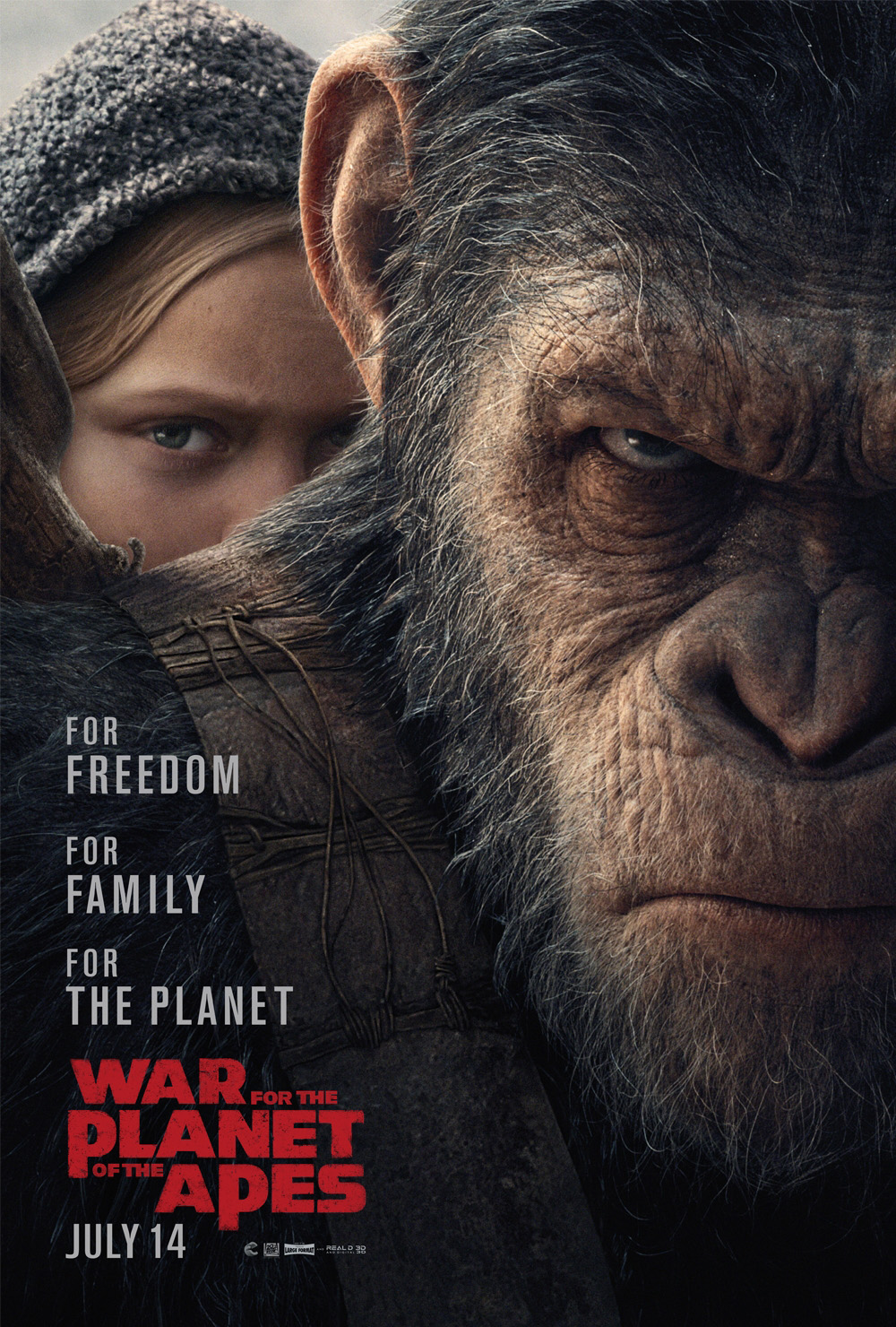 "War for the Planet of the Apes" movie poster. Courtesy of 20th Century Fox.