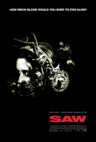 Official movie poster of Saw courtesy of Evolution Entertainment