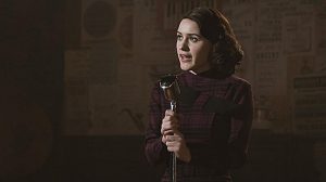 Midge Maisel, portrayed by Rachel Brosnahan, in "The Marvelous Mrs. Maisel. Image courtesy of Amazon.