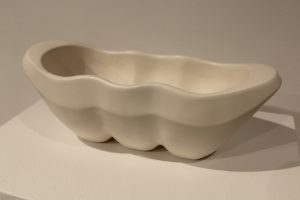PHOTO: Ceramic art piece titled Triune Tray by UHCL faculty member, Clay Leonard.