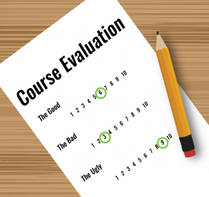 Graphic of a course evaluation form.