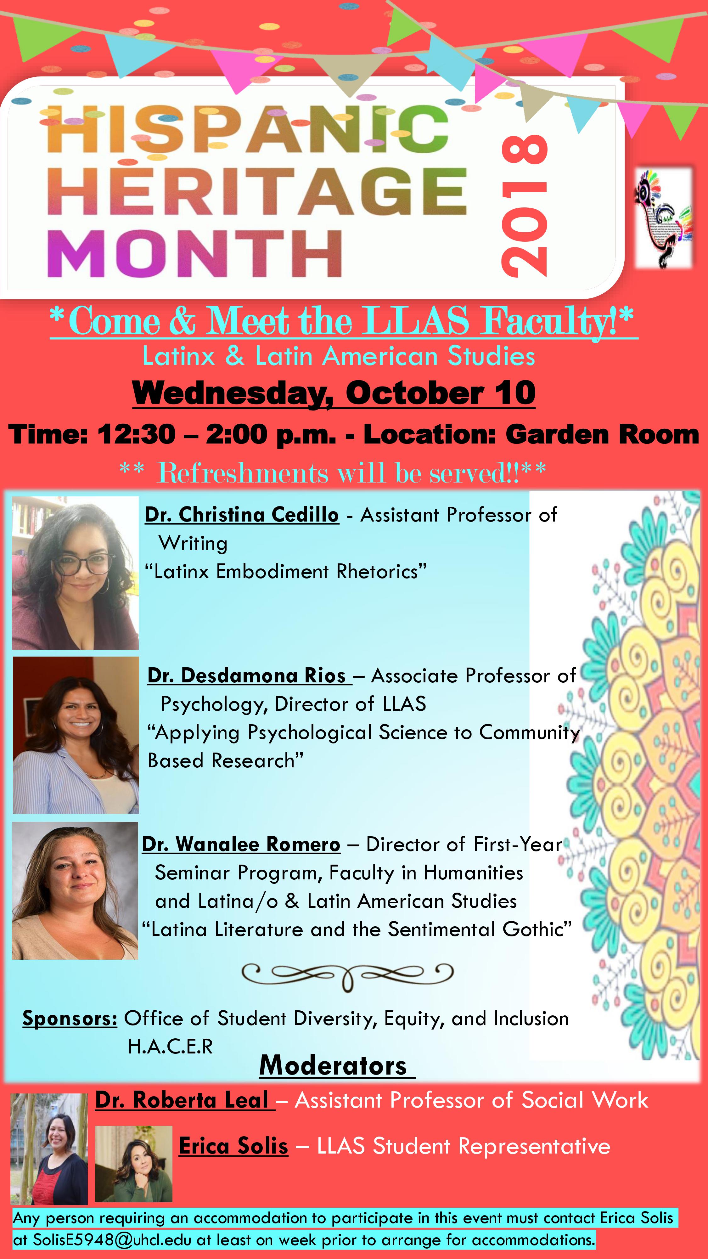 PHOTO: A flyer of LLAS's "Meet & Greet" panel discussion. Graphic courtesy of Erica Solis.