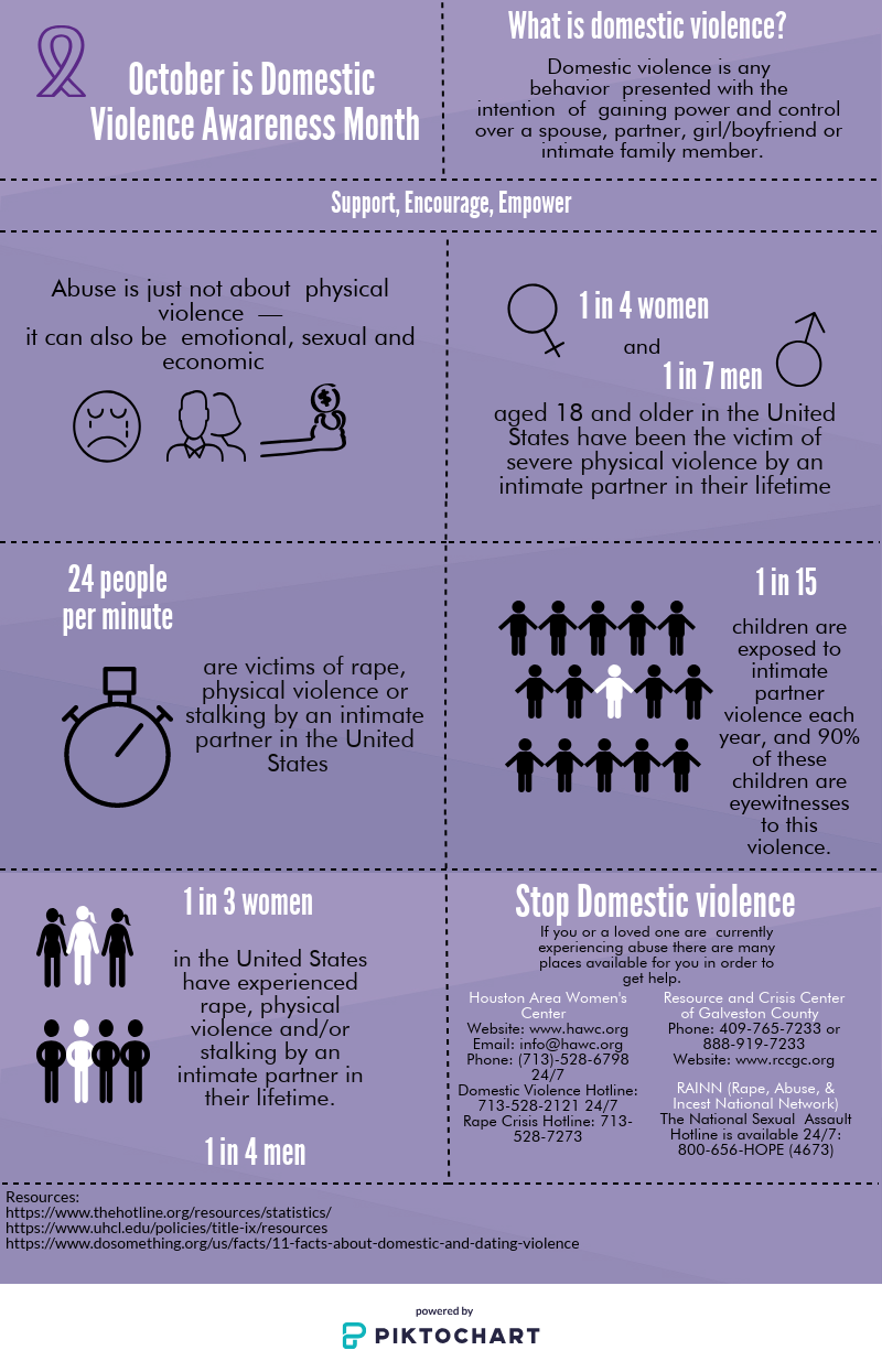 INFOGRAPHIC: This infographic breaks down the statistics of domestic violence. Infographic by reporter Yesenia Diaz.