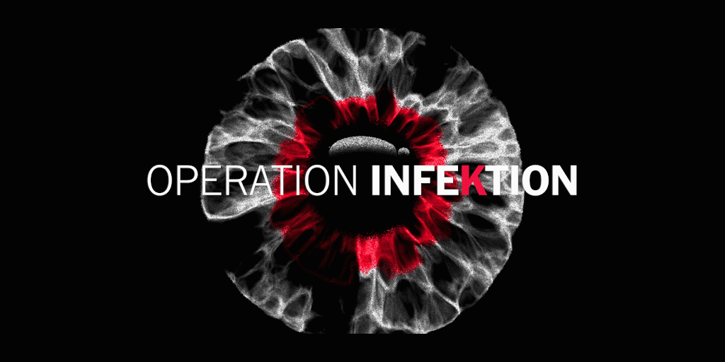 GIF: This graphic is the main thematic animation for “Operation Inkfection.” After releasing these short films, John Sipher, former station chief for the C.I.A., and the director, Adam Ellick, participated in an AMA (Ask Me Anything) on Reddit. Black and white image is of an eye blinking with a red pupil. Gif courtesy of Adam Westbrook.