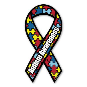 Official Autism Awareness ribbon with multi color puzzle pieces. Photo Courtesy of John Vowell via Flickr.
