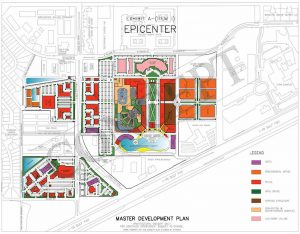 PHOTO: Blueprint plans for the Epicenter. Photo courtesy of Community Impact Newsletter.