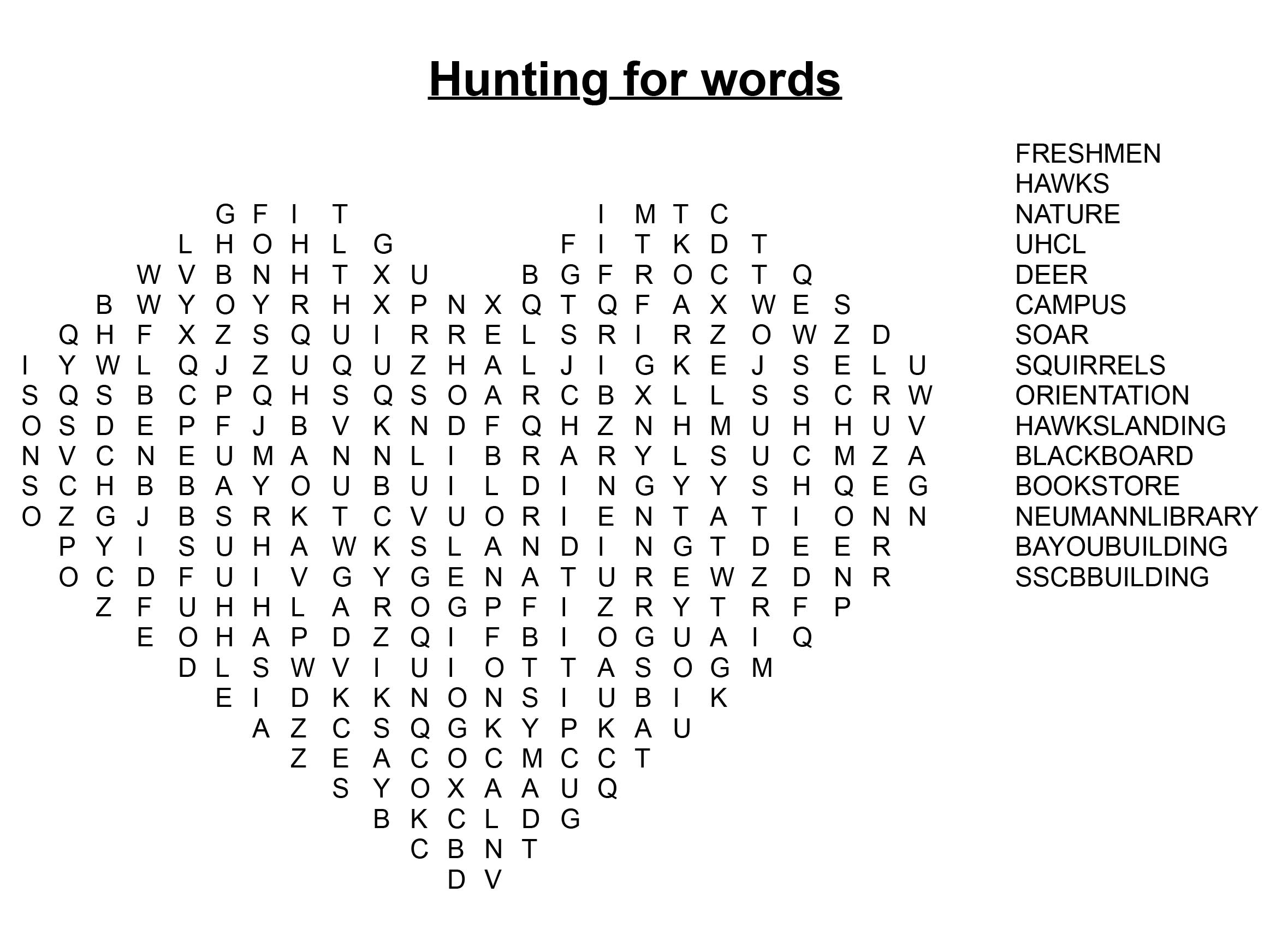 GRAPHIC: Hunt for words in our UHCL themed word search!
